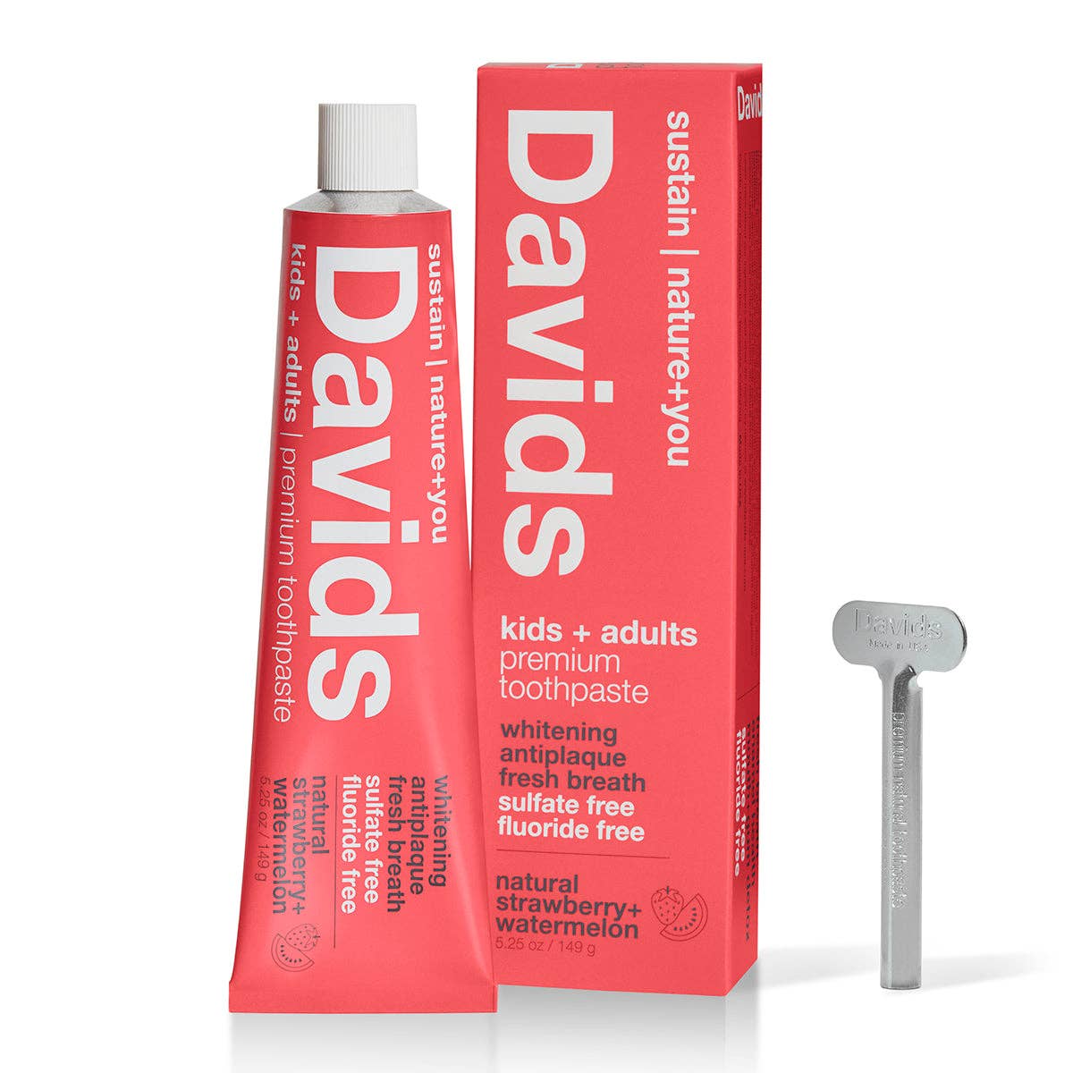 Davids kids+adults premium toothpaste/strawberry watermelon - Image 3