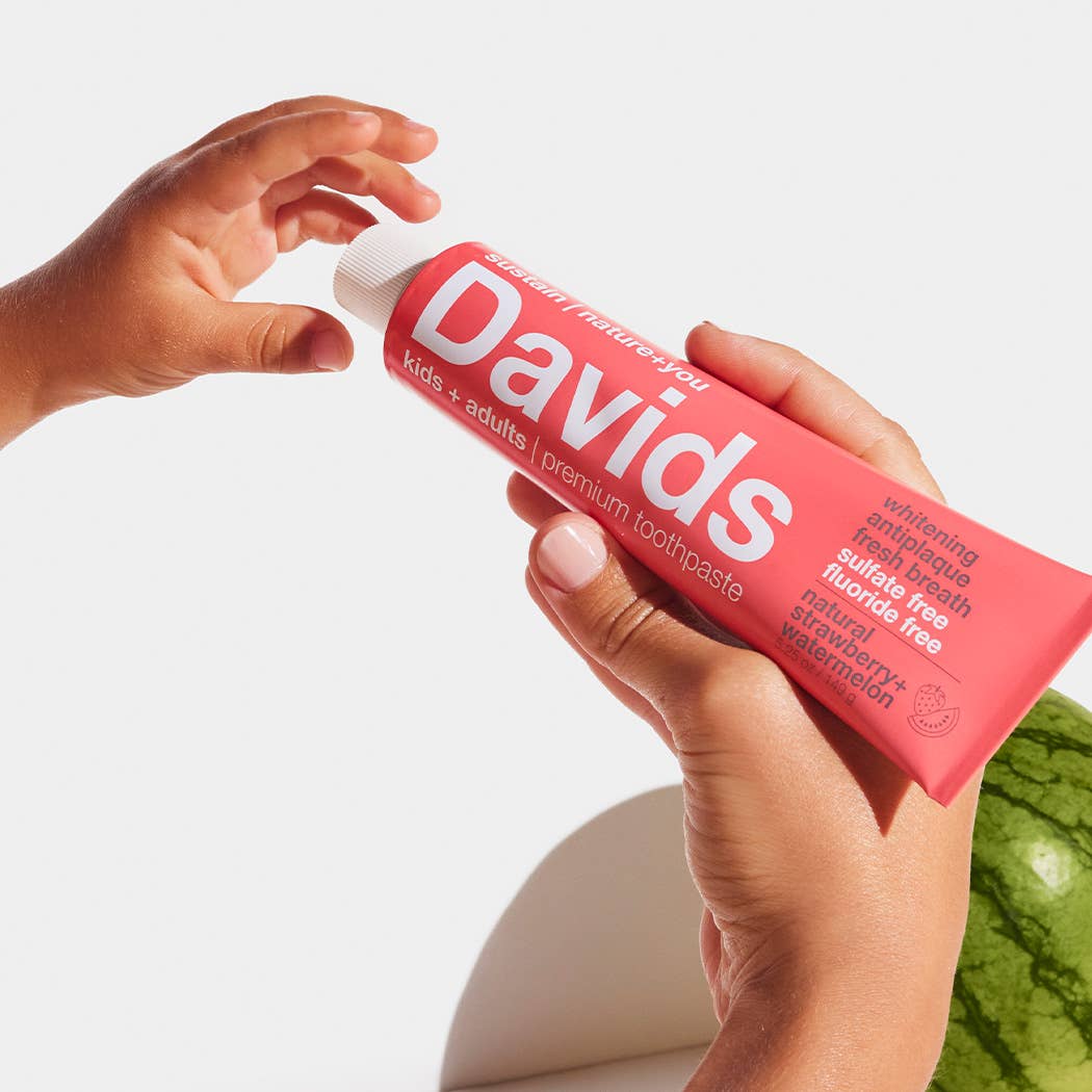 Davids kids+adults premium toothpaste/strawberry watermelon - Image 4