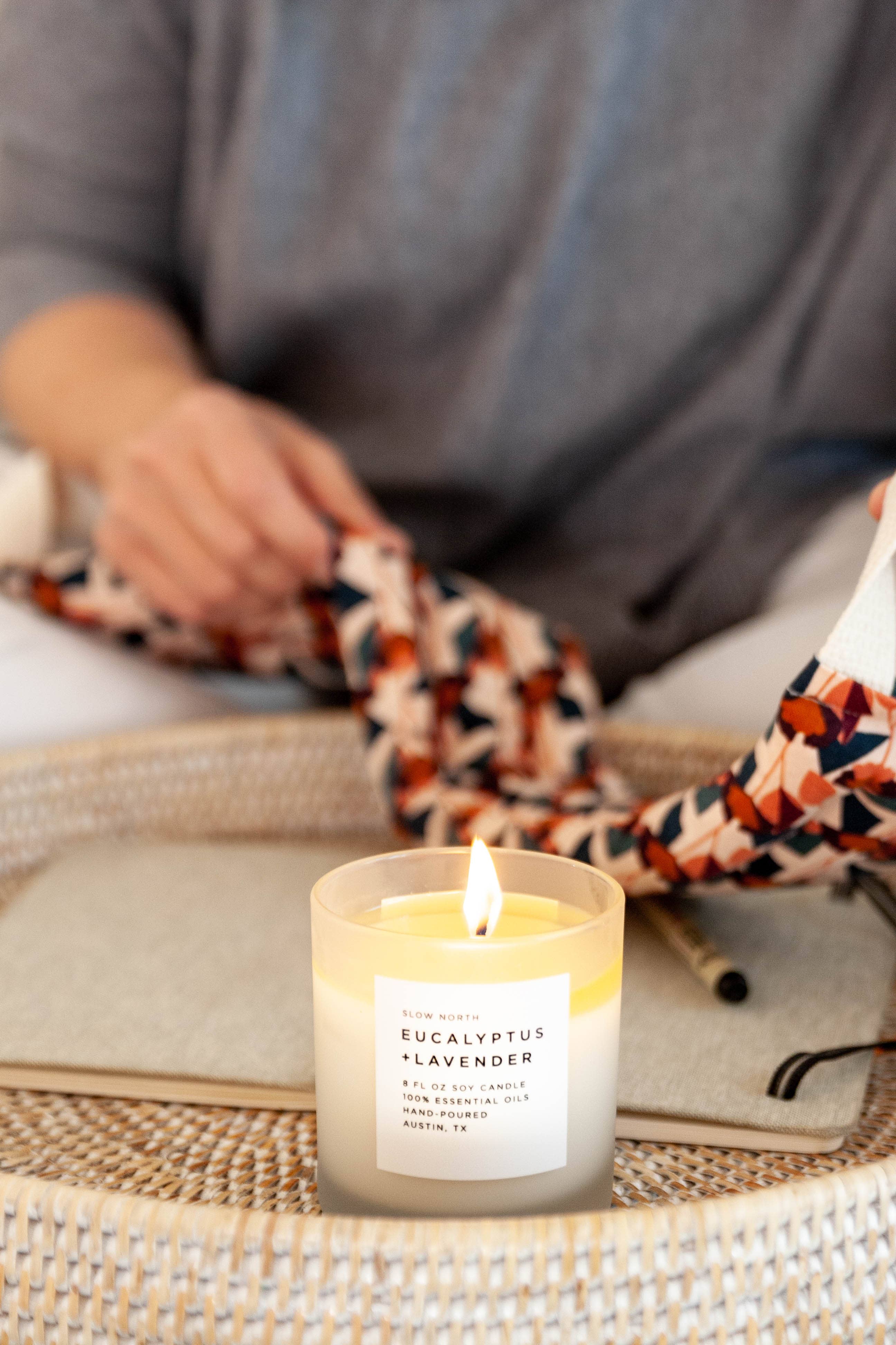 Eucalyptus + Lavender Non-Toxic Soy Candle, Essential Oils, Holiday Favorite - Image 4