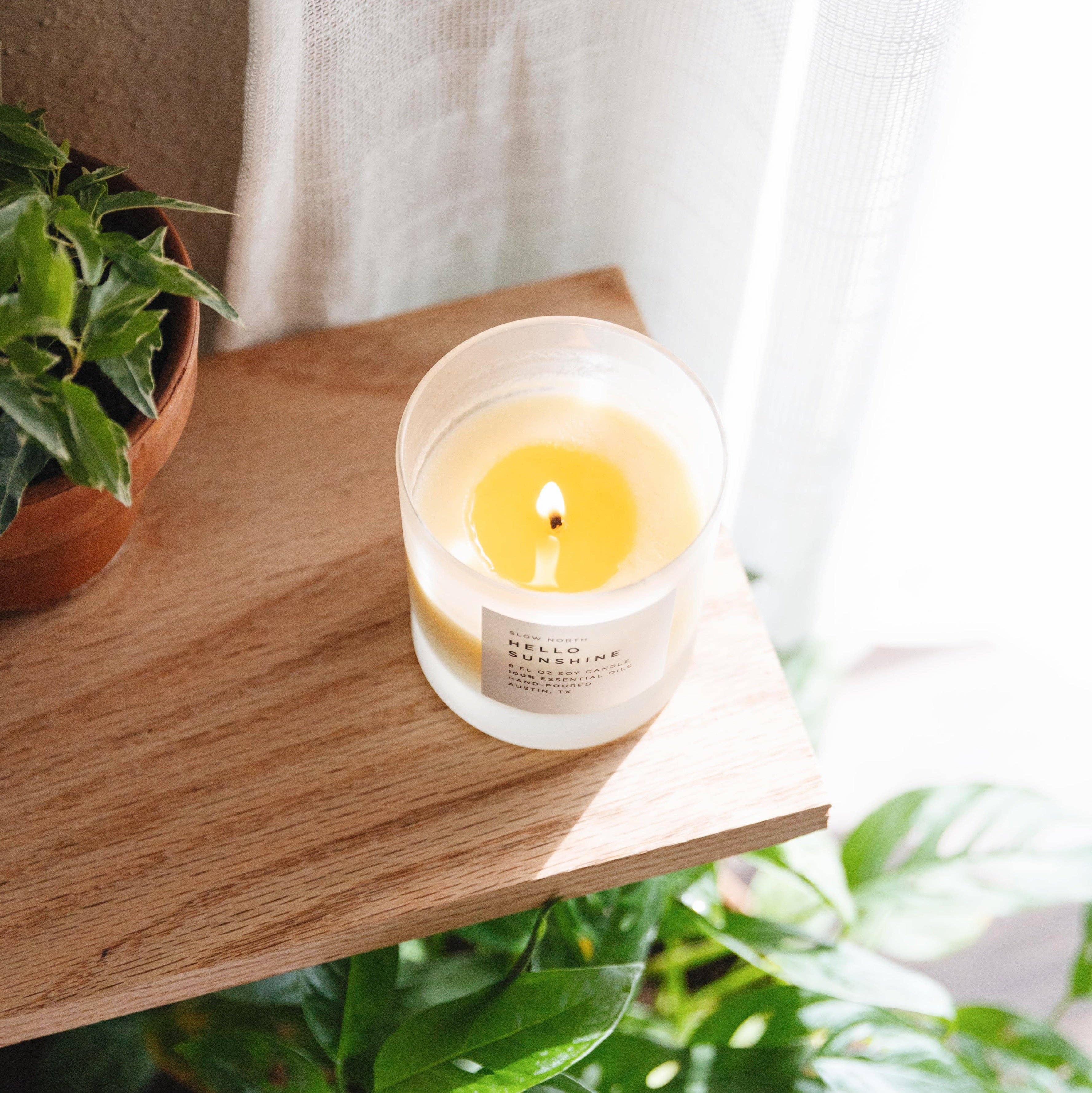 Hello Sunshine (Grapefruit, Geranium, Lime) Non-Toxic Candle - Image 3