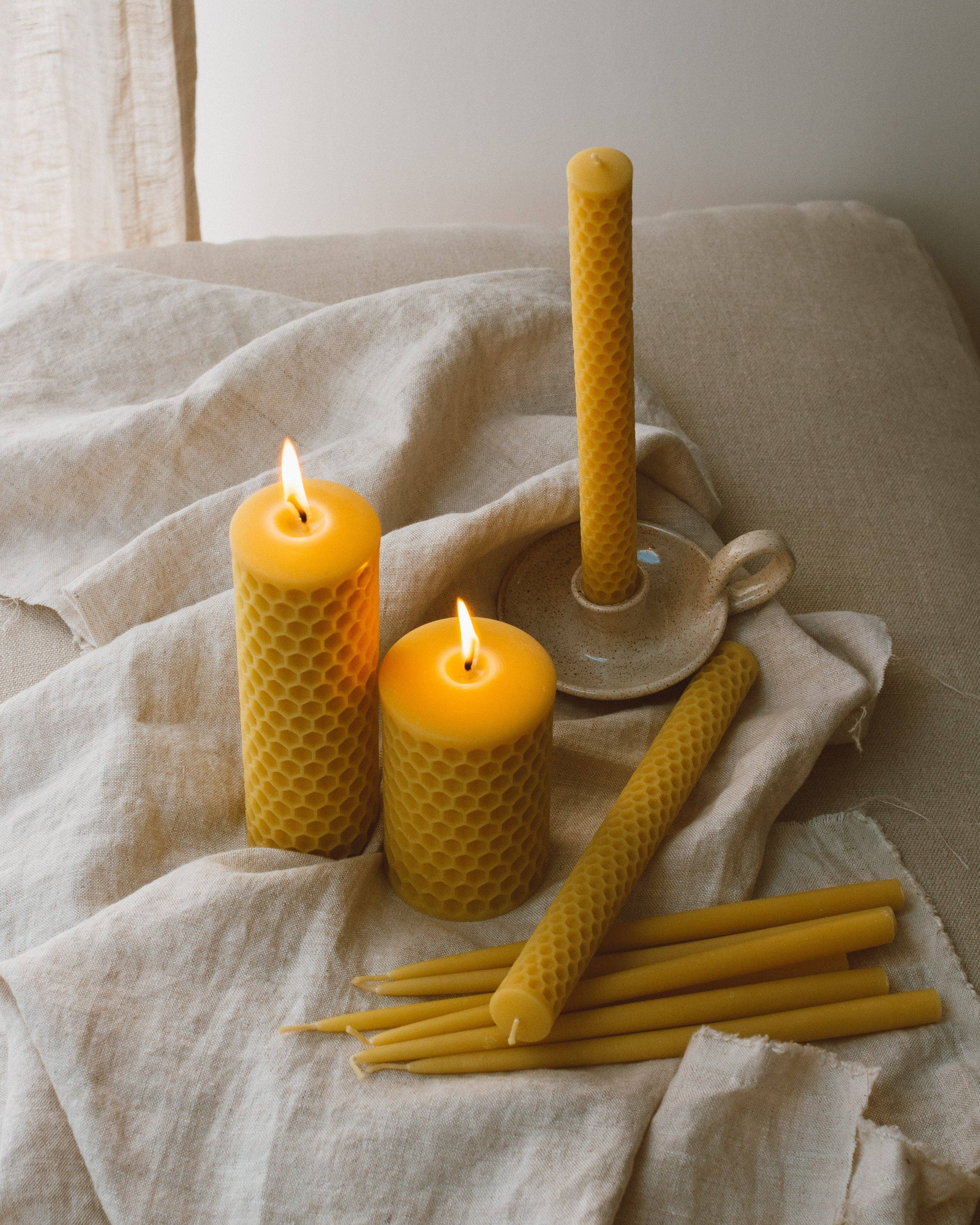 Honeycomb Beeswax Tall Pillar Candle | Wholesale - Image 3