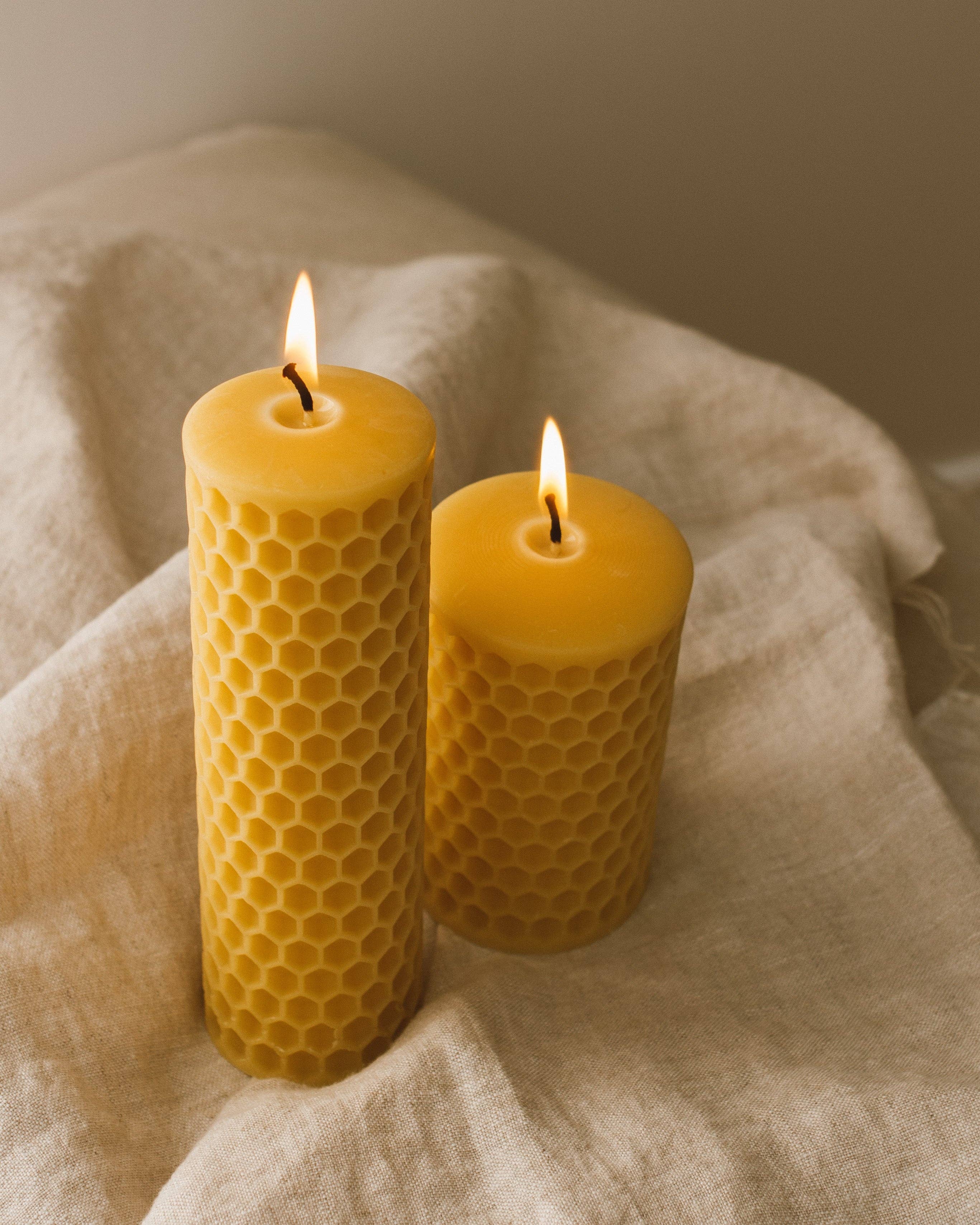 Honeycomb Beeswax Tall Pillar Candle | Wholesale - Image 4