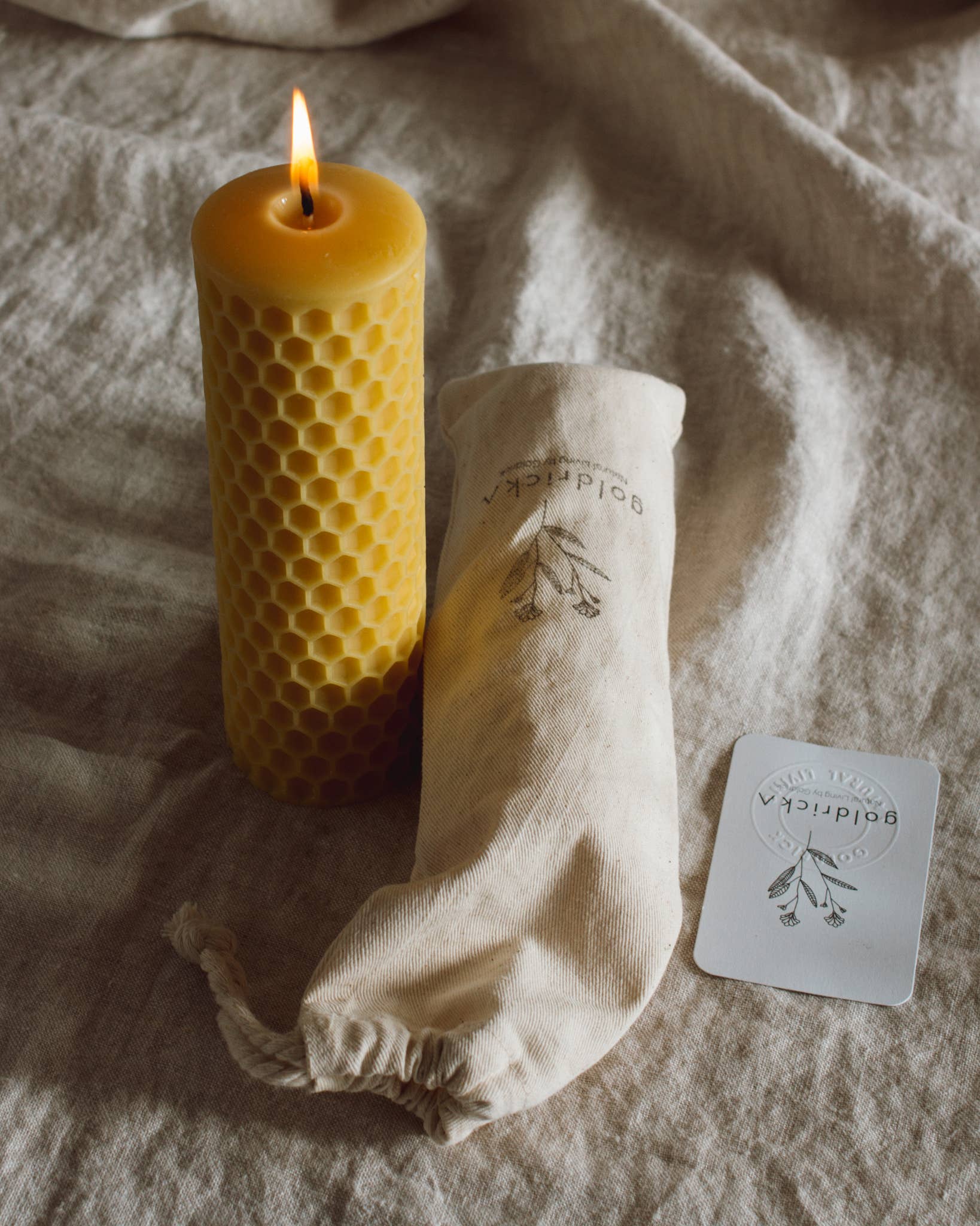 Honeycomb Beeswax Tall Pillar Candle | Wholesale - Image 6