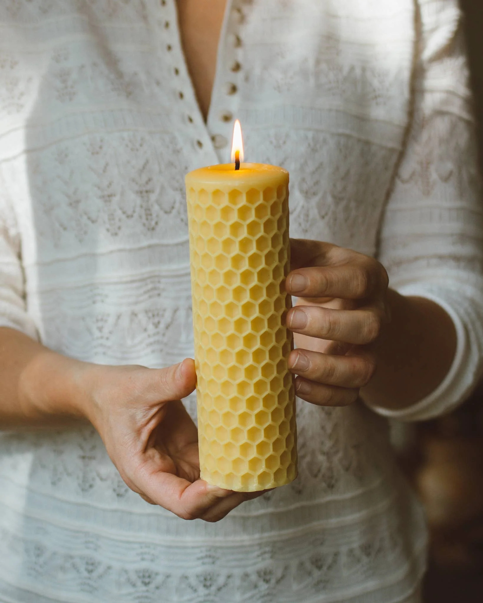 Honeycomb Beeswax Tall Pillar Candle | Wholesale - Image 7