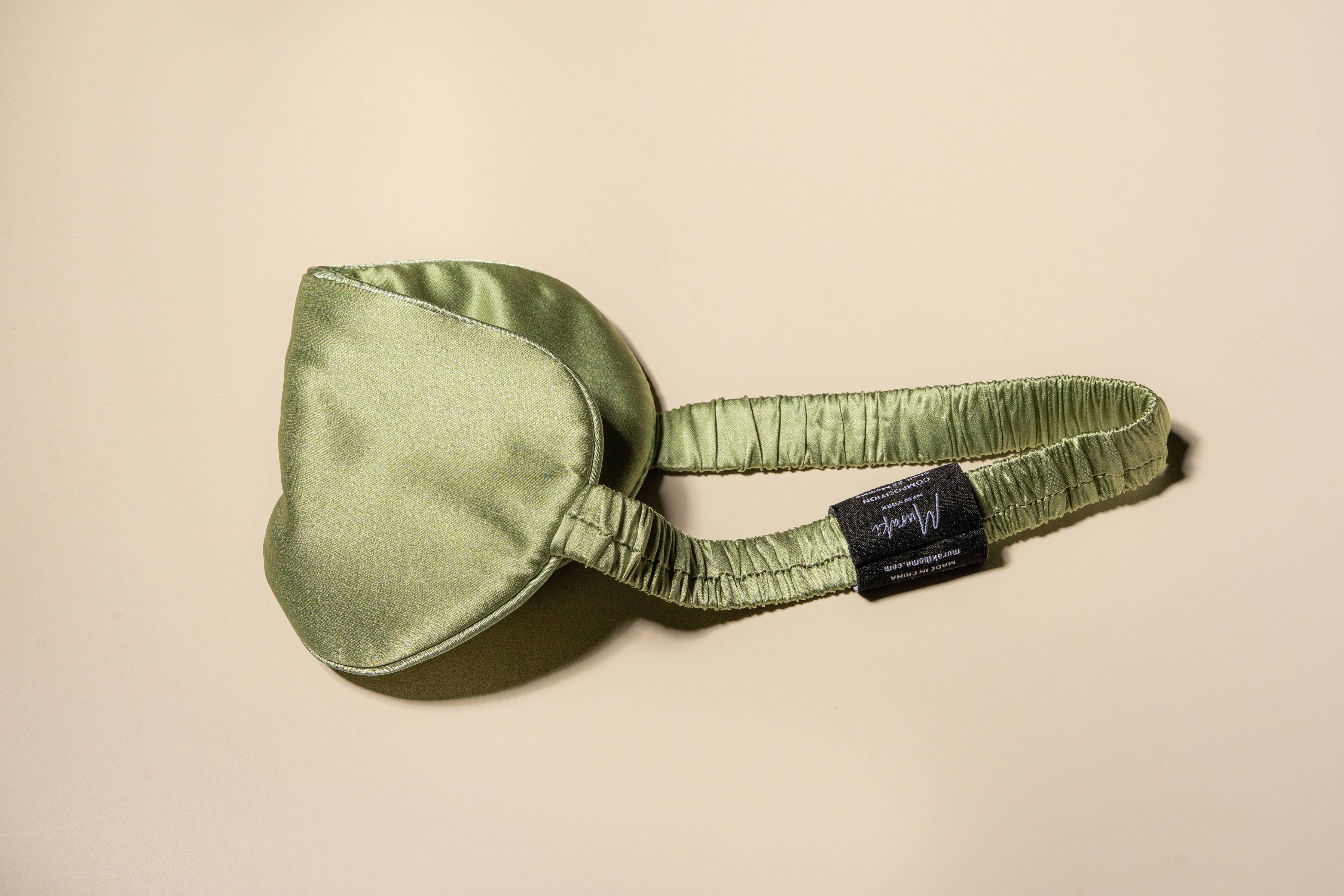 Sage Green Silk Eye Mask - Image 4
