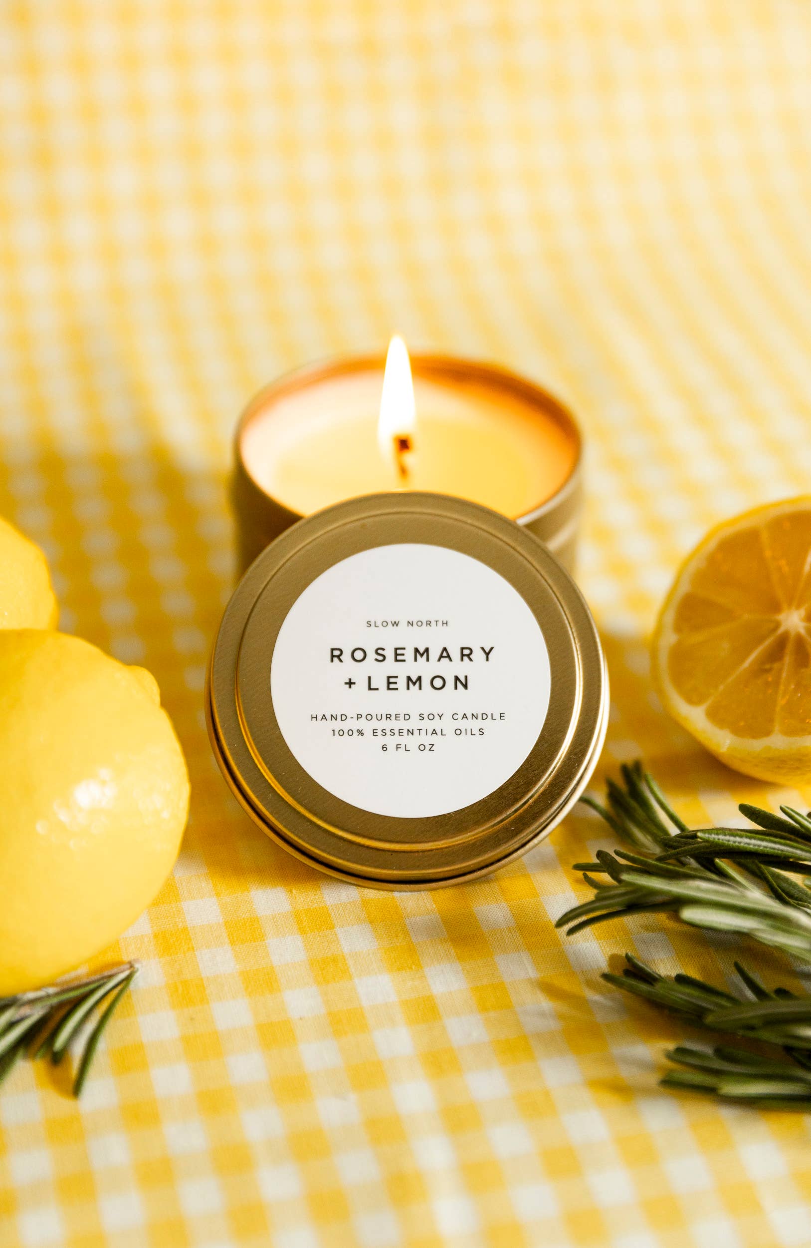 Travel Tin Candles | Rosemary + Lemon (6 Oz) - Image 3
